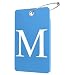 Gostwo 2 Pack Luggage Tags for Suitcases 26 Initial Letter Travel Luggage Baggage Identification Labels ID Tag Fully Bendable Tags with Stainless Steel Loop Blue Letter M - Image 2