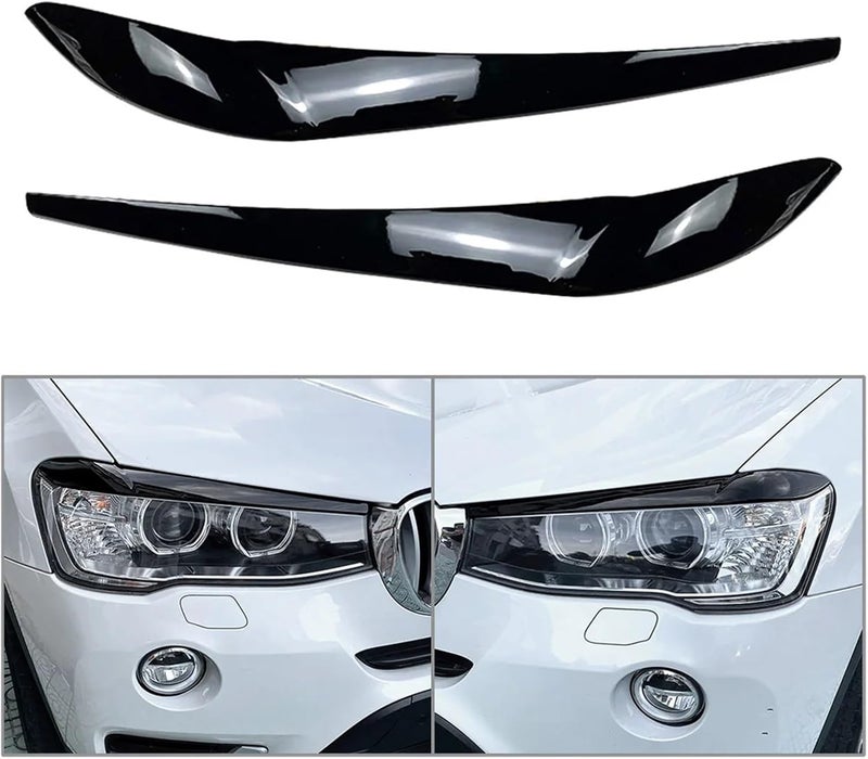 QASULER Car Front Headlight Eyebrow Eyelid Cover Trim - Image 2