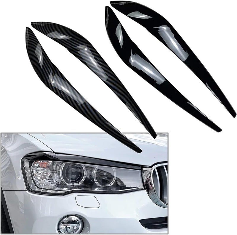 QASULER Car Front Headlight Eyebrow Eyelid Cover Trim - Image 3