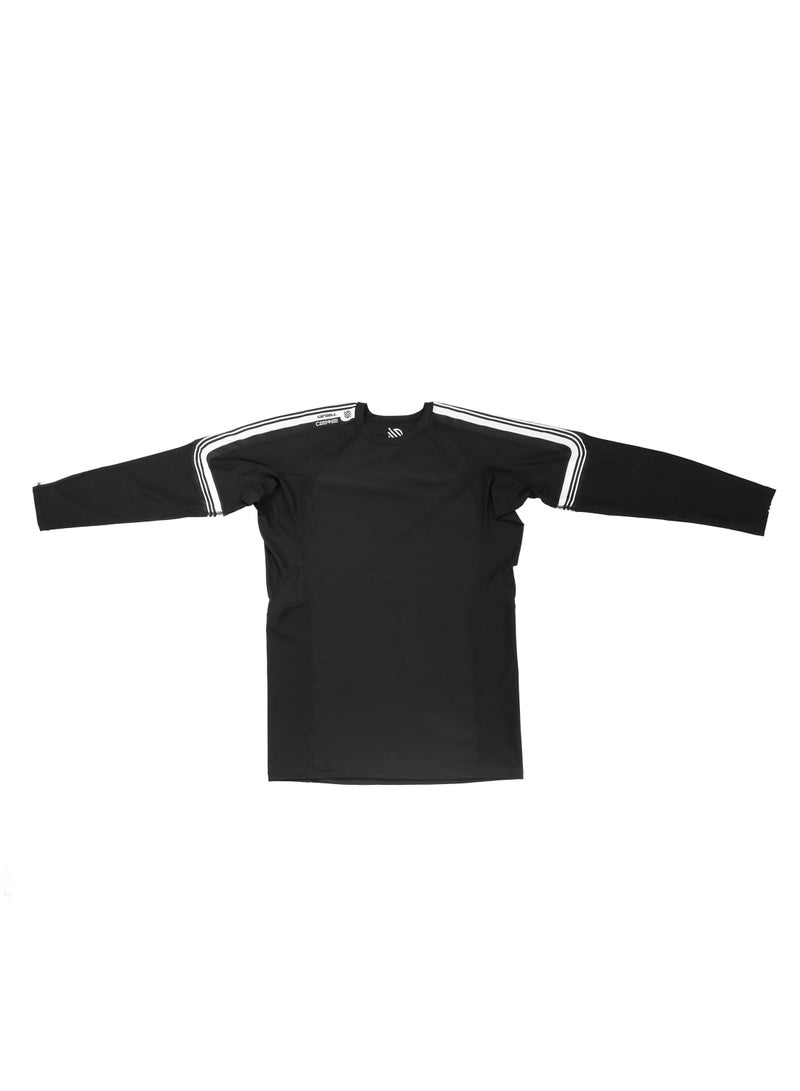 Sanabul Core Long Sleeve Jiu Jitsu Rash Guard – MMA, BJJ & Wrestling Shirt, Black with White Stripes, Large - Image 2