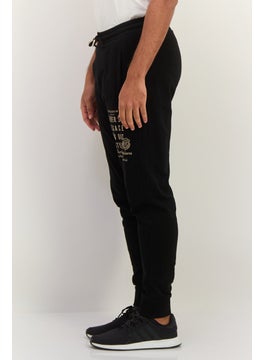 Gazzarrini Men Regular Fit Printed Drawstring Jogger Pants, Black  - Image 4