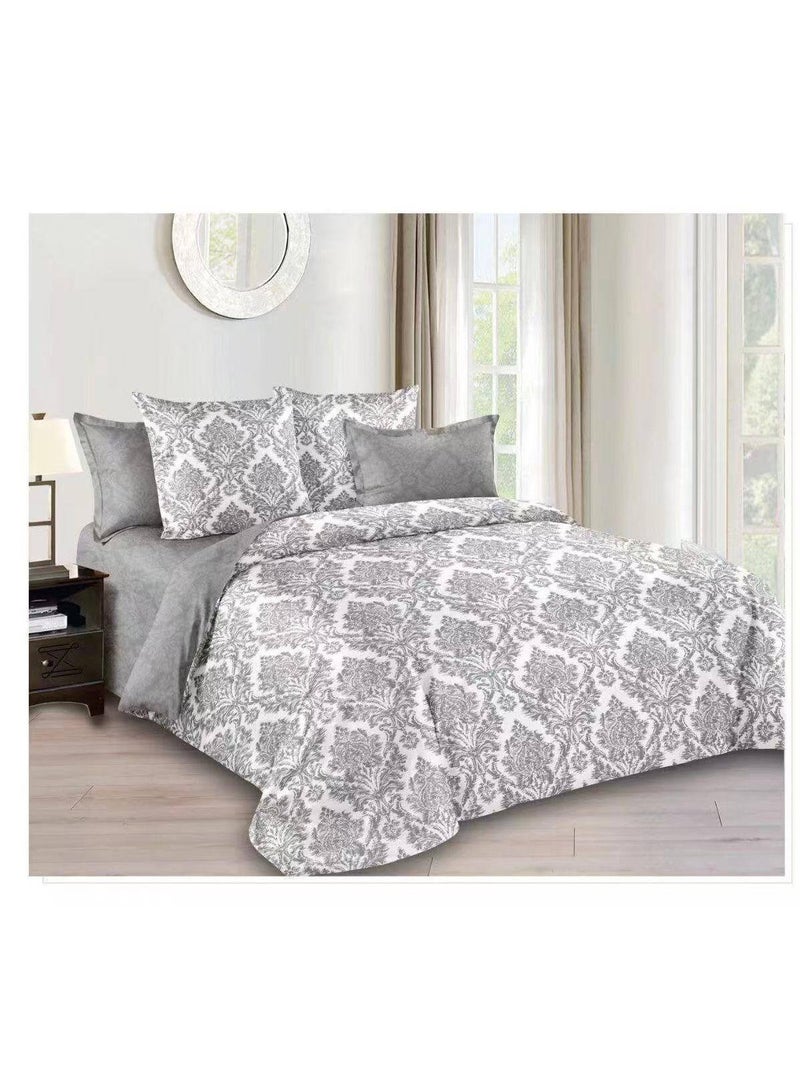 Single Size 4-Piece Cotton Bed Set – Duvet Cover 160x210 cm, Fitted Sheet 120x200+25 cm & 2 Pillow Covers – Soft Comfortable Bedding