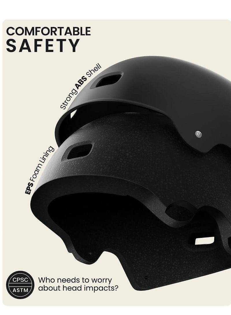 ميكسد خوذة ركوب الدراجات والتزلج على الألواح وبطانات قابلة للإزالة والتهوية وسكوتر متعدد الرياضات وتزلج على العجلات والتزلج على العجلات للأطفال والشباب والكبار - Image 3