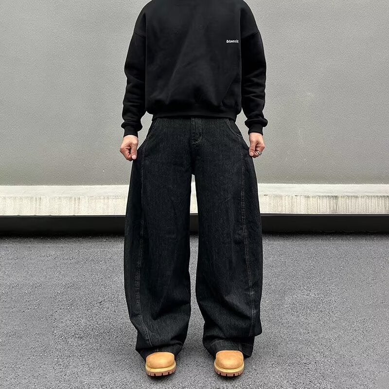 Unisex Classic Denim Jeans Loose Fit Daily Outdoor Wear - Image 1