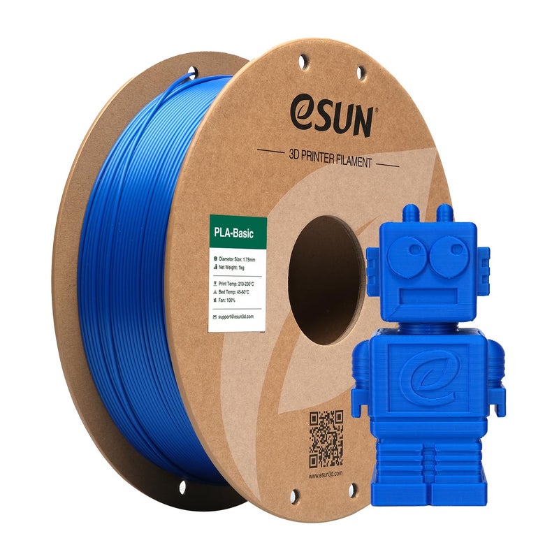 eSUN PLA Basic Filament 1.75mm, 3D Printer Filament High Speed PLA for Fast Printing, 1KG Spool (2.2 LBS) 3D Printing Filament for High Speed 3D Printers, Blue - Image 1