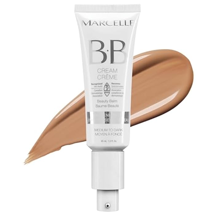 Marcelle BB Cream Beauty Balm, Medium-Dark, Tinted Moisturizer, Skin Enhancer, Lightweight, Hydrating, Hypoallergenic, Non-Comedogenic, Fragrance-Free, Paraben-Free, Oil-Free, Cruelty-Free, 1.5 fl oz - Image 1
