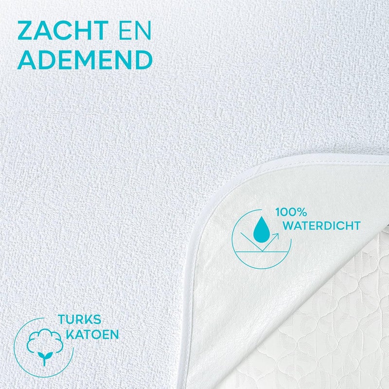 TWINZEN واقي المرتبة Twinzen، 70 × 200 ��م، مقاوم للماء، معتمد من Oeko-Tex من Twinzen - واقي المرتبة 70 × 200 سم، مصنوع من القطن القابل للتنفس مع 4 أشرطة مطاطية زاوية - Image 4