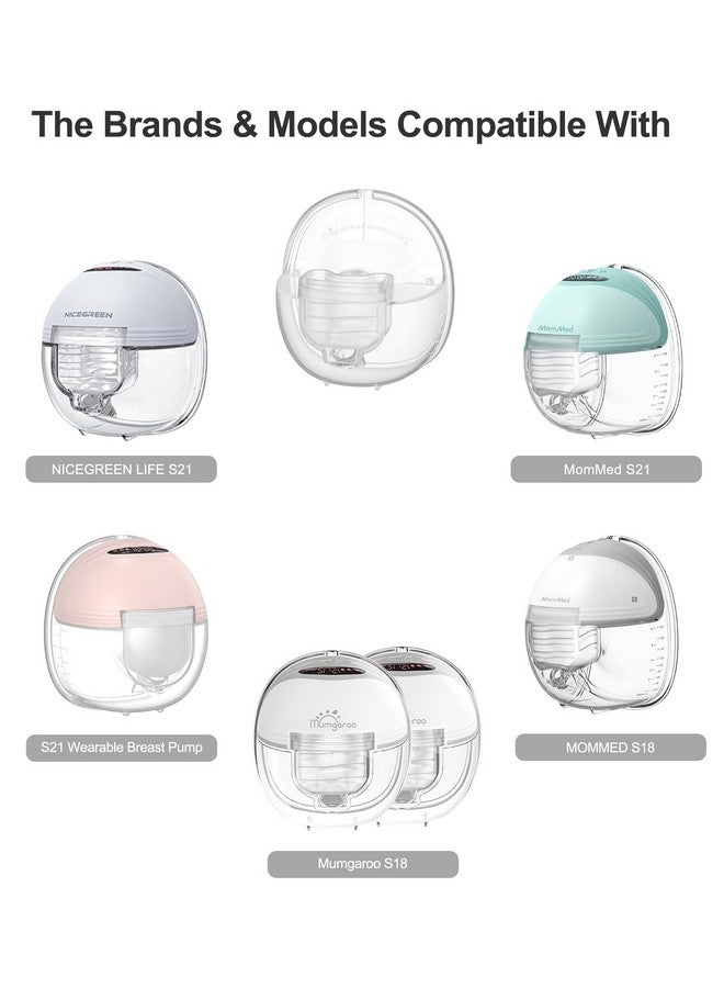 ملحقات مضخة الثدي القابلة للارتداء، أجزاء مضخة بديلة، شفة 24 مم، صمام منقار البط، غشاء سيليكون، كوب تجميع الحليب متوافق مع MOMMED S18 S21، 5 قطع إضافية من حشوات الشفة - Image 1