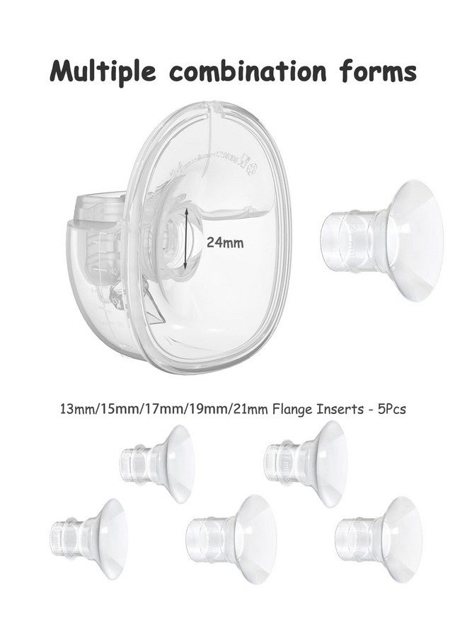 ملحقات مضخة الثدي القابلة للارتداء، أجزاء مضخة بديلة، شفة 24 مم، صمام منقار البط، غشاء سيليكون، كوب تجميع الحليب متوافق مع MOMMED S18 S21، 5 قطع إضافية من حشوات الشفة - Image 2