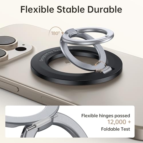 SYNCWIRE for MagSafe Ring Holder, Magnetic Phone Ring Holder Magnet Cell Phone Grip Finger Ring Kickstand Compatible with iPhone 17 16 15 14 13 12 Pro Max fits MagSafe Accessories - Image 5