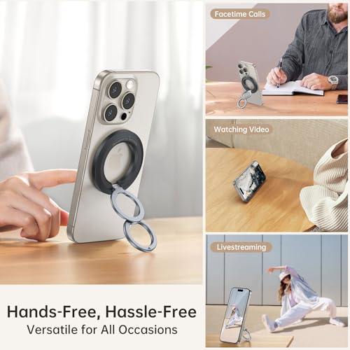 SYNCWIRE for MagSafe Ring Holder, Magnetic Phone Ring Holder Magnet Cell Phone Grip Finger Ring Kickstand Compatible with iPhone 17 16 15 14 13 12 Pro Max fits MagSafe Accessories - Image 4
