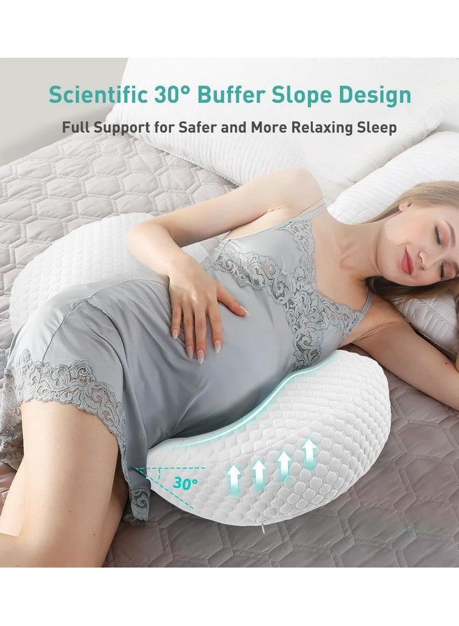 DONAMA Pregnancy Pillow Cooling for Sleeping, Detachable and Adjustable Double-Sided Support Maternity Pillow Skin-Friendly for Pregnant Women Back, HIPS, Legs(30°Slope Design Verified by Expectant Mothers) - Image 4