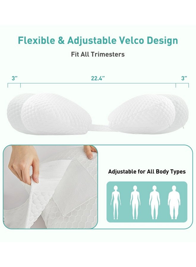 DONAMA Pregnancy Pillow Cooling for Sleeping, Detachable and Adjustable Double-Sided Support Maternity Pillow Skin-Friendly for Pregnant Women Back, HIPS, Legs(30°Slope Design Verified by Expectant Mothers) - Image 2
