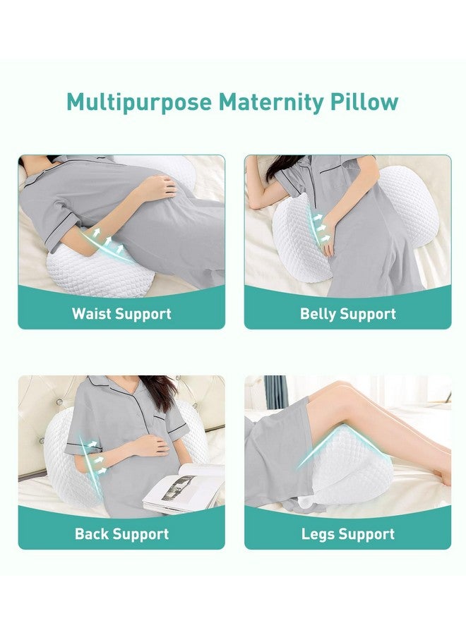 DONAMA Pregnancy Pillow Cooling for Sleeping, Detachable and Adjustable Double-Sided Support Maternity Pillow Skin-Friendly for Pregnant Women Back, HIPS, Legs(30°Slope Design Verified by Expectant Mothers) - Image 3