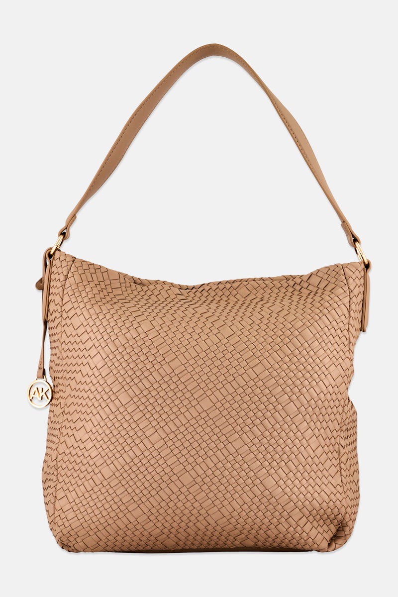 ANNE KLEIN Women Textured Tote Bag With Pouch, Light Tan - Image 3