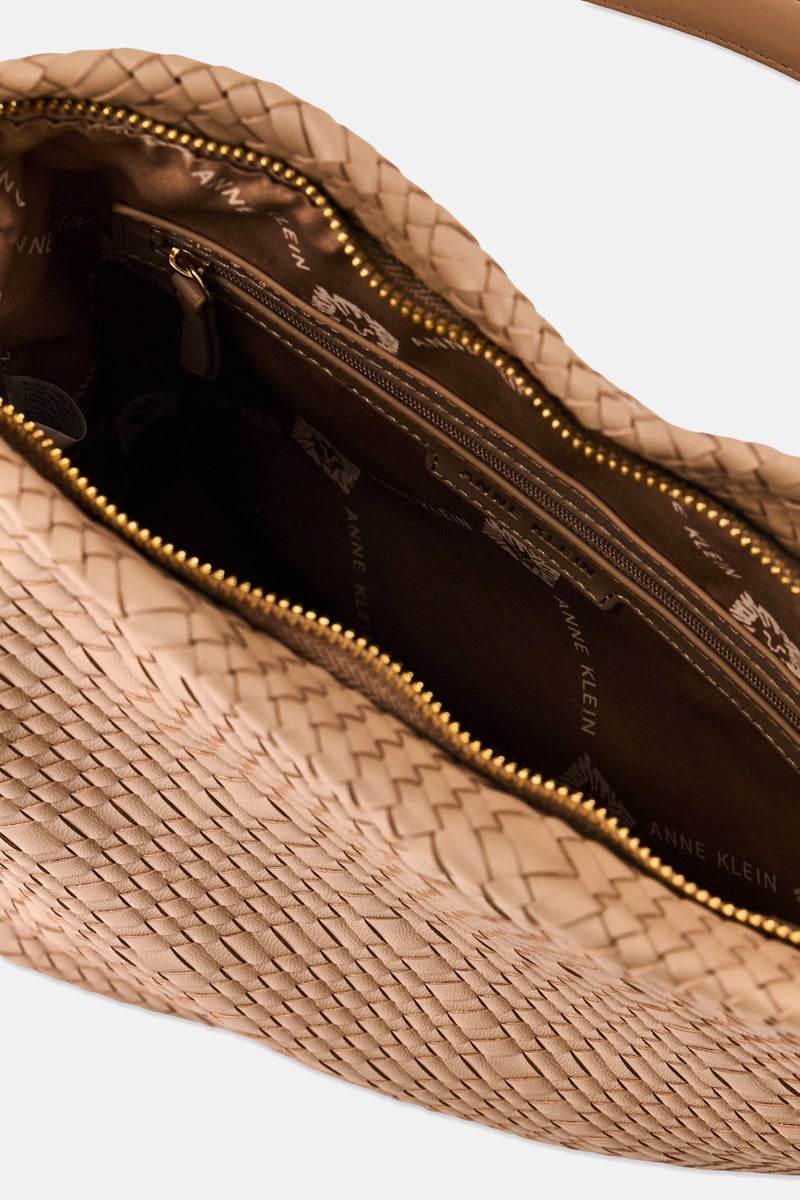 ANNE KLEIN Women Textured Tote Bag With Pouch, Light Tan - Image 4