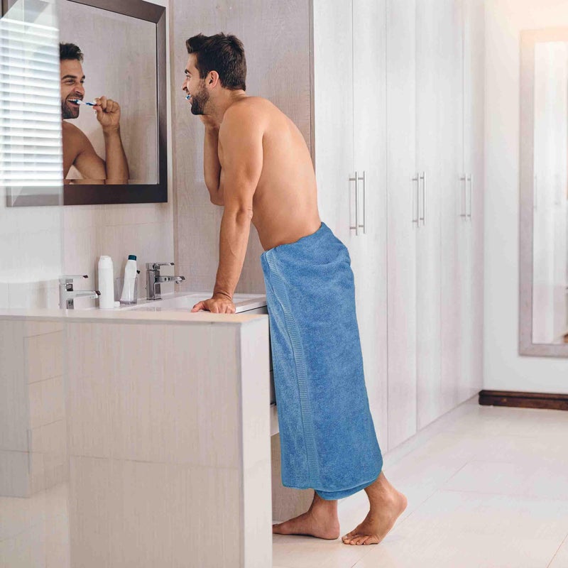 Utopia Towels Luxurious Jumbo Bath Sheet 2 Piece, 600 GSM, 35 by 70 Inches, 100% Ring Spun Cotton, Highly Absorbent and Quick Dry Extra Large Bath Towel, Super Soft Towel, Electric Blue - Image 3