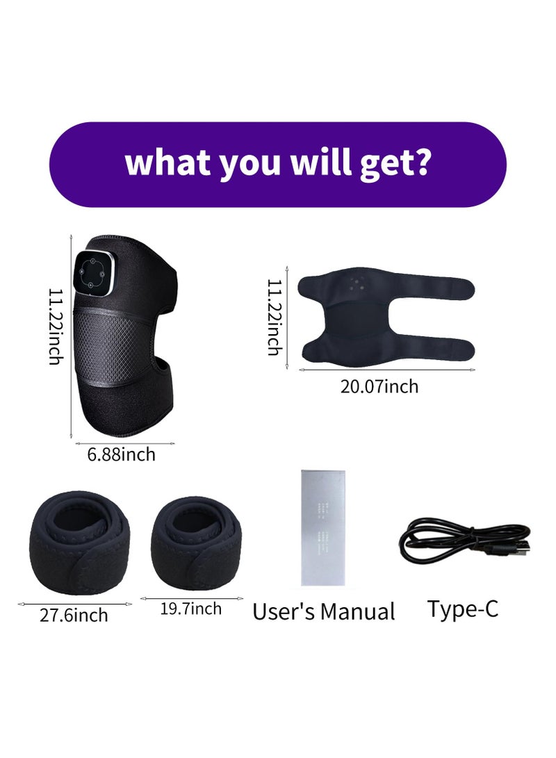 KHAJUL Shoulder Brace, Knee And Elbow Heating Pad Massager, Portable Electric Rechargeable For Pain Relief And Deep Tissue (Black)  - Image 2