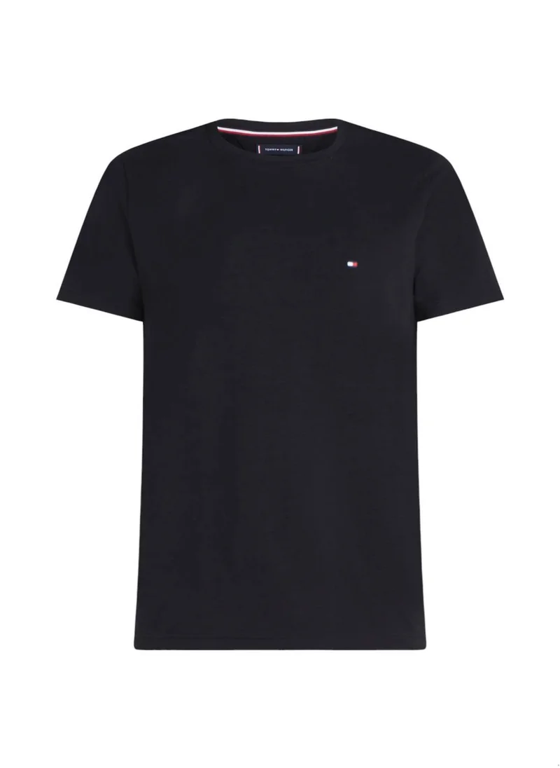TOMMY HILFIGER Men's TH Flex Slim Fit T-Shirt - Cotton, Black
