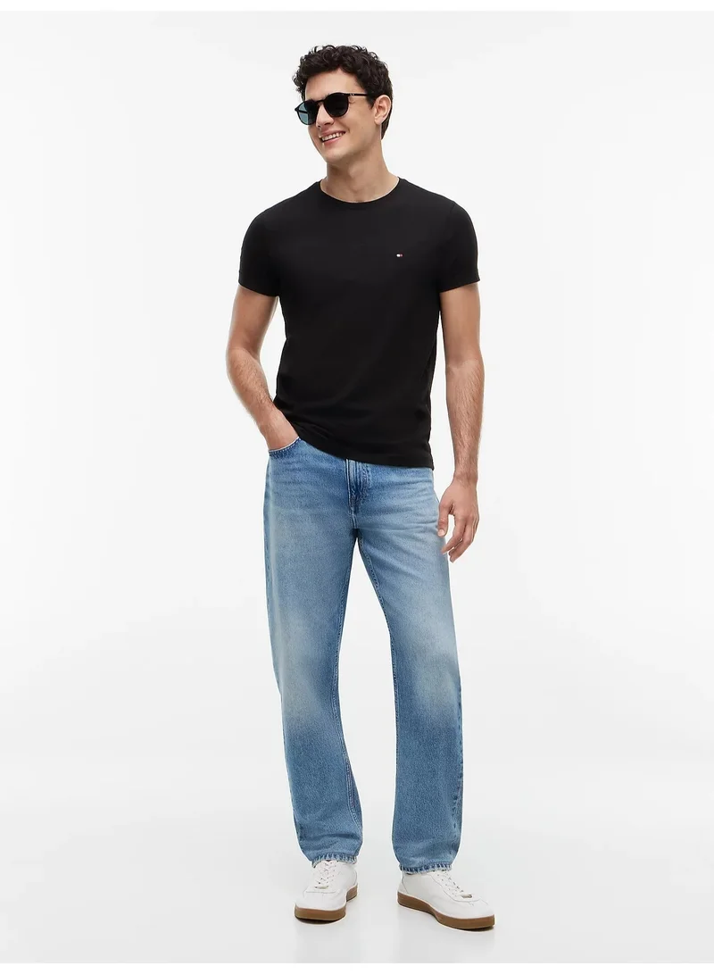 Tommy Hilfiger Black Th Flex Extra Slim Fit T-Shirt for Men | Best Price UAE