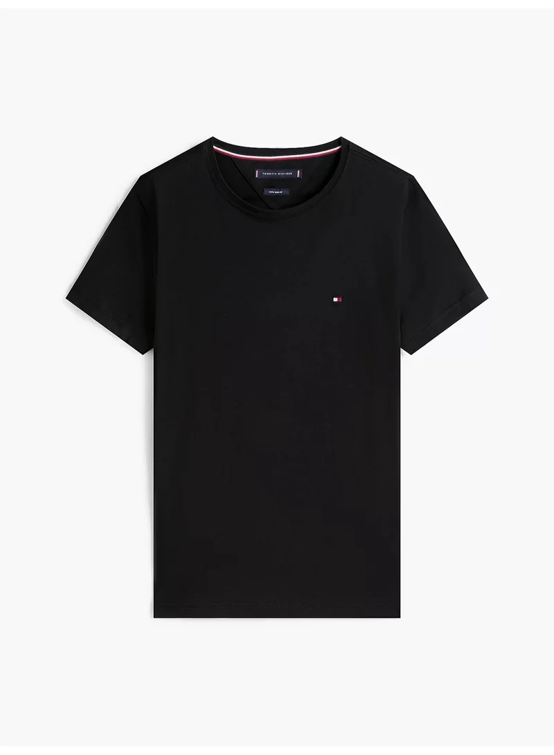 Tommy Hilfiger Black Th Flex Extra Slim Fit T-Shirt for Men | Best Price UAE