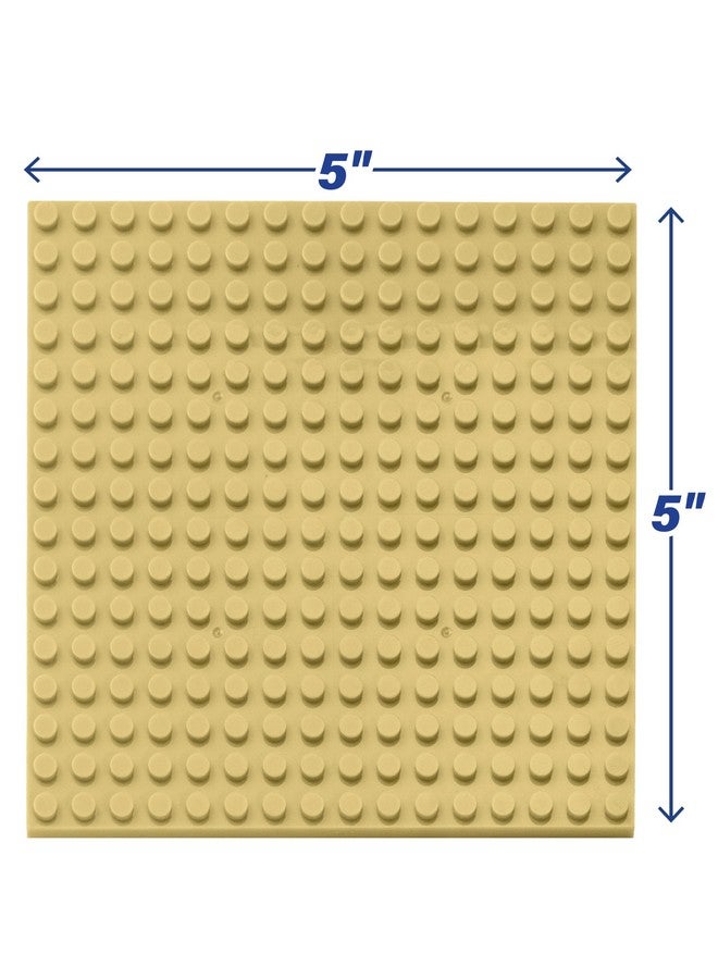 SCS Direct Brick Building Base Plates - Small 5"x5" Sand (10pcs) - Dual Connectivity Connects Building Blocks on Both Top & Bottom Sides, Tight Fit w All Brands, Perfect for Play Tables, Xmas Gift - Image 2