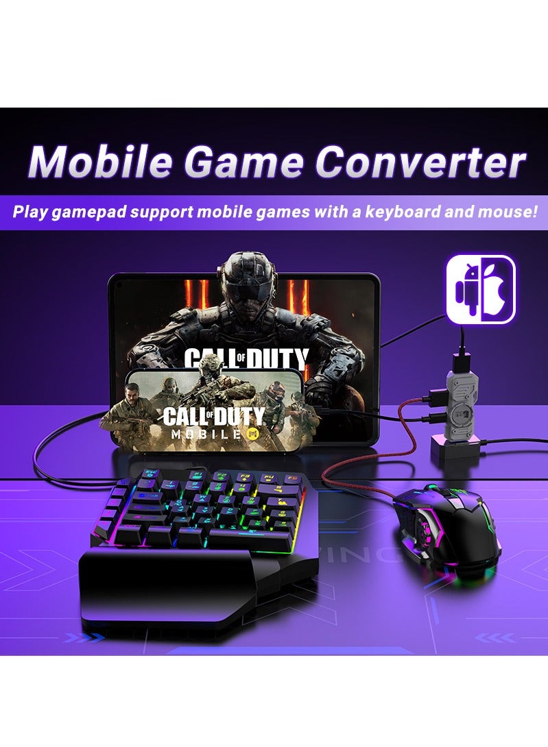 M9 5 in 1 mobile gaming keyboard and mouse combo pack for Android iOS most of the games, no APP mapping plug and play, wired and bluetooth dual mode, also support office mode - Image 2