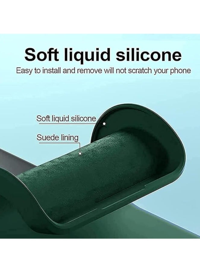 حافظة سيلكون سائلة ناعمة من سامسونج جالاكسي M16 5G F16 5G مع بطانة ميكروفايبر ووسادة رقيقة مضادة للصدمات لحماية الكاميرا باللون الأخضر لجهاز سامسونج جالاكسي M16 - Image 3