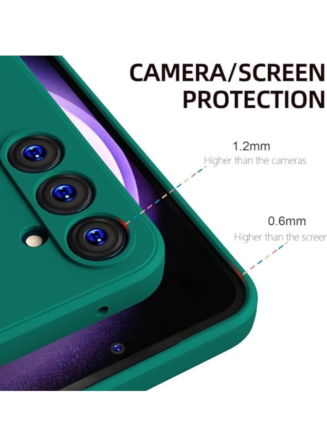 حافظة سيلكون سائلة ناعمة من سامسونج جالاكسي M16 5G F16 5G مع بطانة ميكروفايبر ووسادة رقيقة مضادة للصدمات لحماية الكاميرا باللون الأخضر لجهاز سامسونج جالاكسي M16 - Image 2