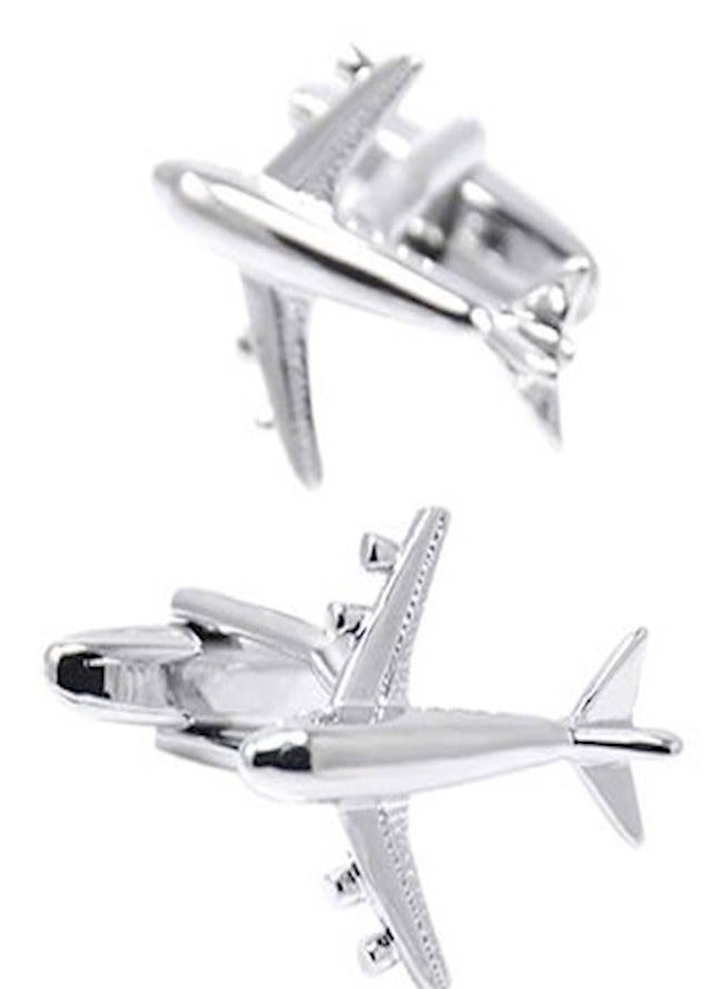 Stainless Steel Airplane Cufflinks - Image 2