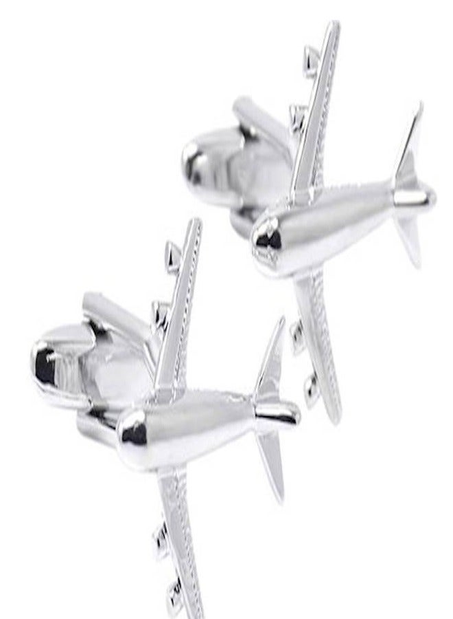 Stainless Steel Airplane Cufflinks - Image 3