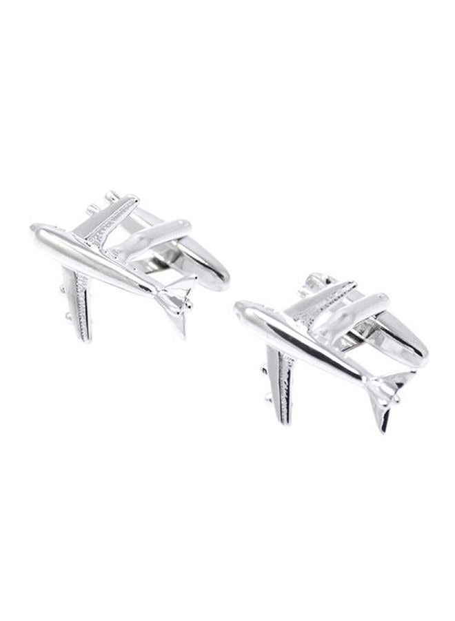 Stainless Steel Airplane Cufflinks - Image 1