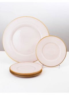 Hic Glass plate set of 7 pieces white color 
