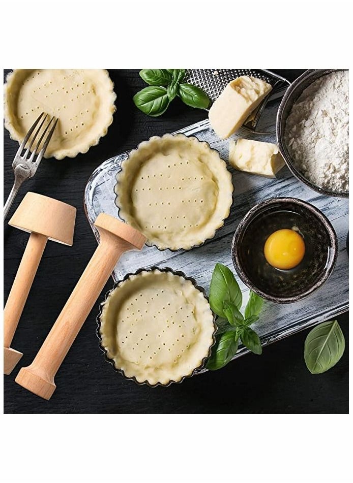 Wooden Egg Tart Molds, 3 Pieces Pastry Tamper Tool Wooden Tart Tamper Set Tart Shell Molds Pastry Dough Tamper Kit Presser for Tart Pan Mini Cheesecake Pans Muffin Bakeware Cake Tools  - Image 2