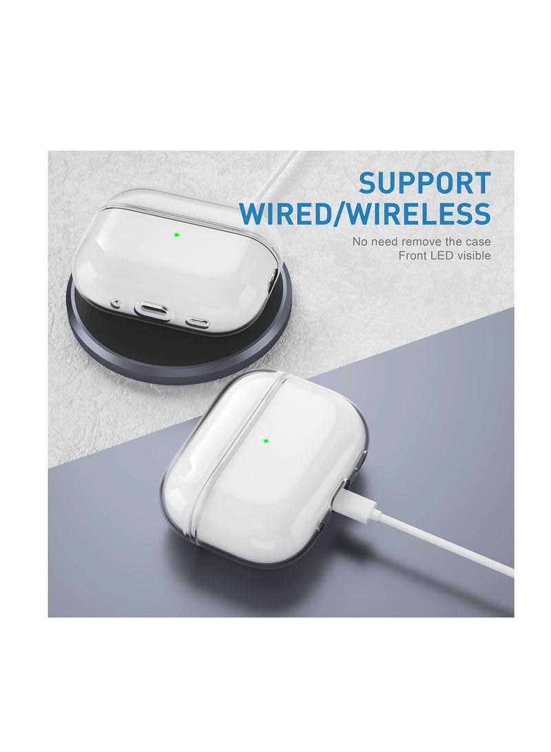 AirPods Pro 2 Case 2022, Transparent Case for Apple AirPods Pro 2 Gen TPC Protective Case with Lanyard, Shockproof LED Visible Wireless Charging Cover for AirPods Pro 2 - Clear - Image 3