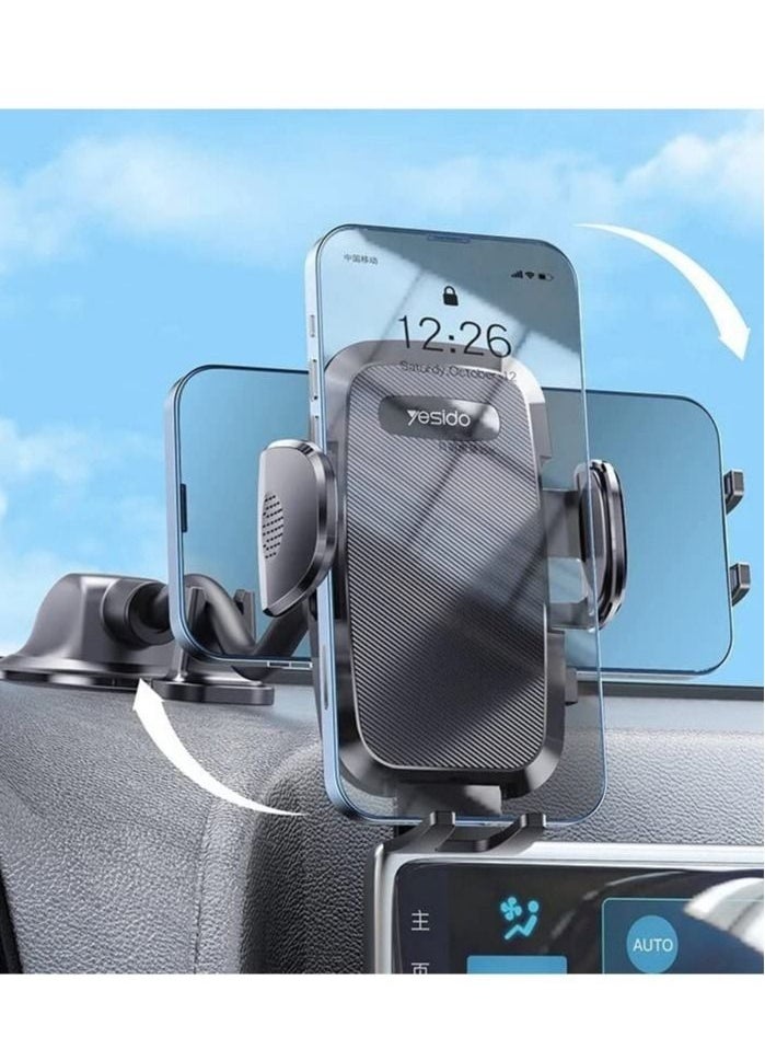 Yesido - C140 Windshield / Dashboard Flexible Adjustable Arm Gooseneck Car Suction Cup Mobile Phone Holder Stand Bracket. - Image 1
