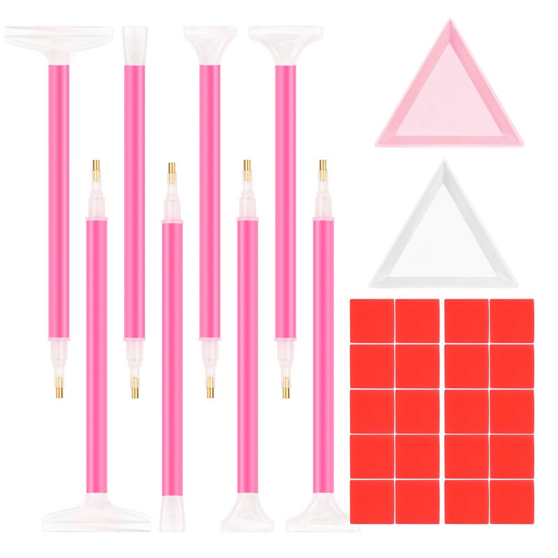 Notoke 30PCS Rhinestone Picker Tool 8pcs Acrylic Rhinestones Pen Applicator Dual-Ended DIY Nail Art Dotting Pens Wax Tips with 2 rhinestone storage Tray and 20 Clay Nail Art Tools - Image 1