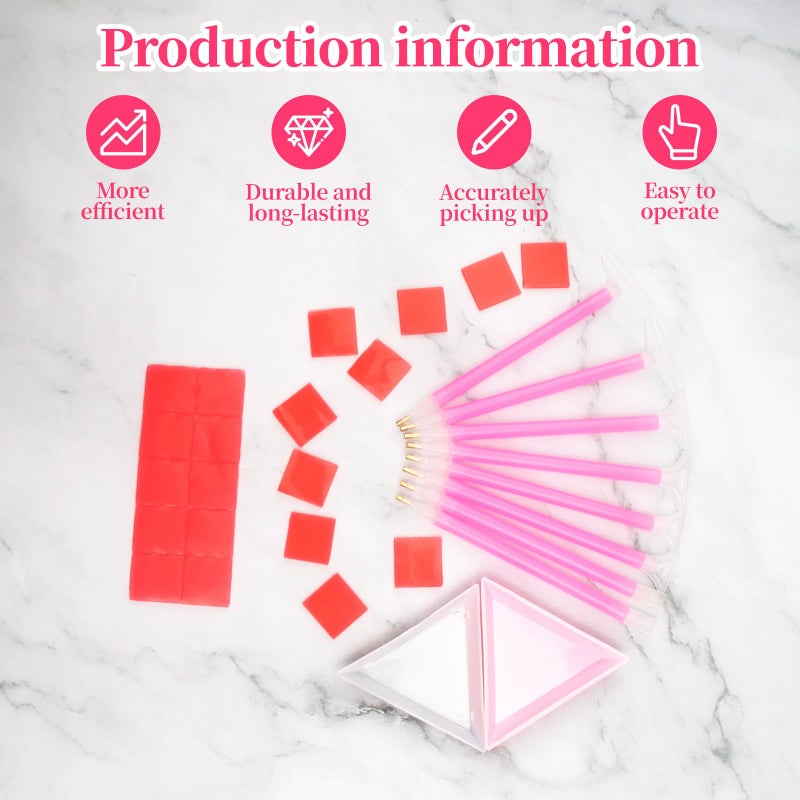 Notoke 30PCS Rhinestone Picker Tool 8pcs Acrylic Rhinestones Pen Applicator Dual-Ended DIY Nail Art Dotting Pens Wax Tips with 2 rhinestone storage Tray and 20 Clay Nail Art Tools - Image 5