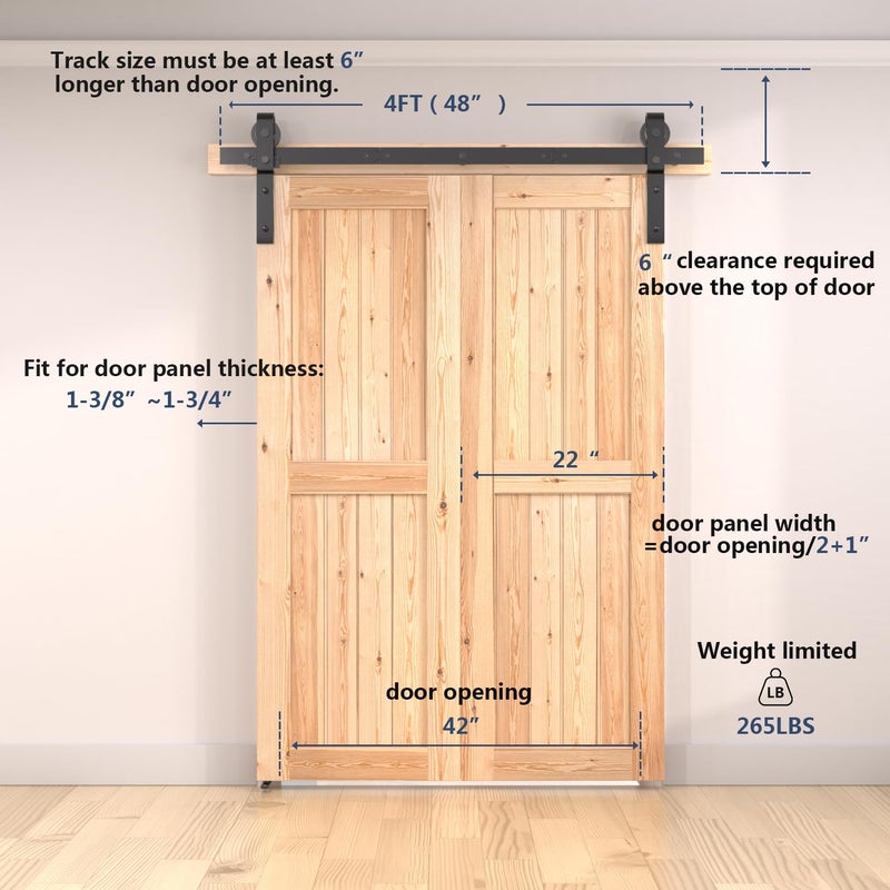 SANKEYTEW 36" Bifold Barn Door Hardware Kit - Fit for 2 Bifold Doors, Black Plastic Spraying, Folding Push-Pull, Thickened Carbon Steel - Sturdy & Durable - Anti-Skipping Design (zdm-36-2) - Image 5