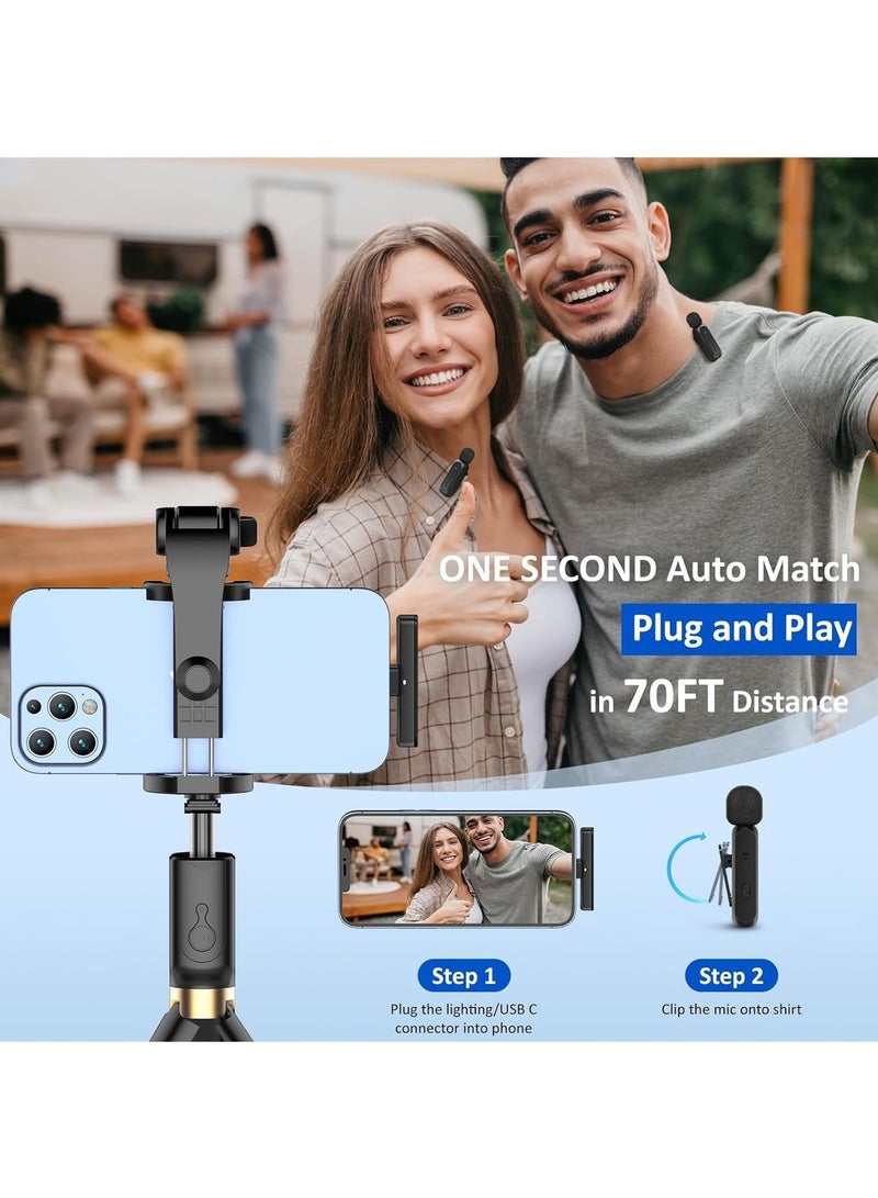 LAESO 2 Pcs Wireless Lavalier Microphone for iPhone iPad Android with Charging Case - 7H Clip-on Lapel Mic for Video Recording, Vlogging, YouTube, Interview - Image 3