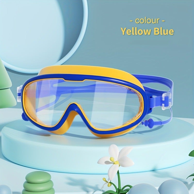 Kids' High-Definition Swimming Goggles with Large Frame - Professional Waterproof & Anti-Fog Design, Ideal for Diving and Hair Washing