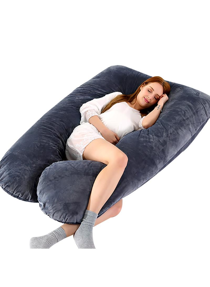 U-Shaped Full Body Pregnancy Crystal Velvet Pillow Cover 70x130cm - Image 3