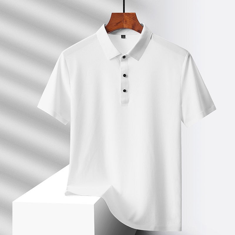 Men's Business Ice Silk Polo Shirt Short Sleeve Summer Quick Dry T-Shirt - Image 2