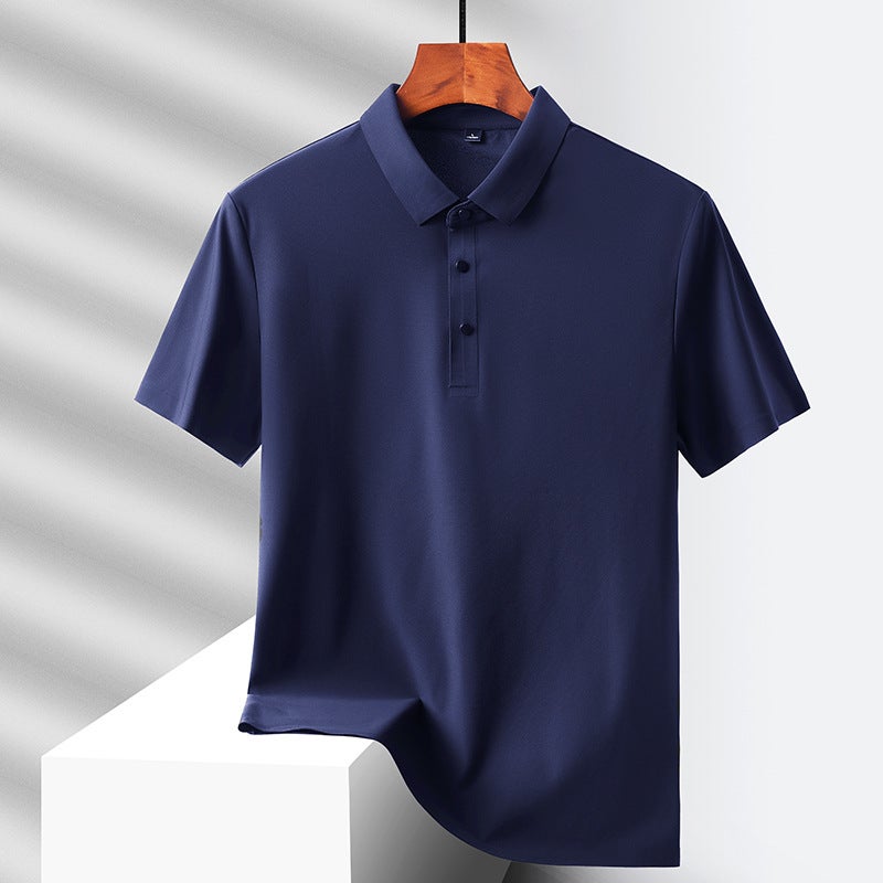 Men's Business Ice Silk Polo Shirt Short Sleeve Summer Quick Dry T-Shirt - Image 3