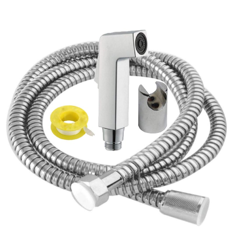 Mawson FHHC160272 Health Faucet ABS with Rubbit Cleaning System 1 Meter Long Stainless Steel Flexible Tube and ABS Wall Hook Multicolor