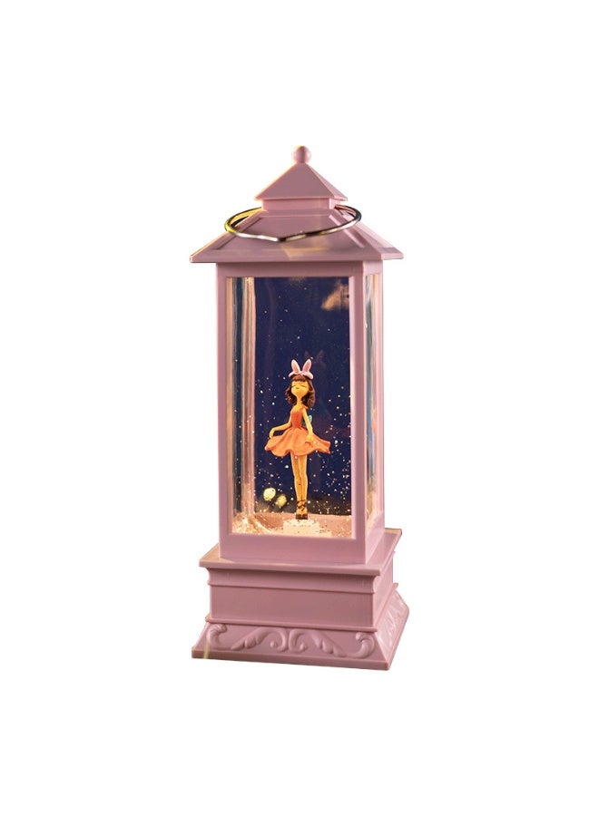 Mindfulplay Pink Ballerina Snow Globe Lantern - Musical Glitter Water Lantern Night Light for Girls, Battery Operated LED Swirling Glitter Lamp for Birthday Gifts - Image 1