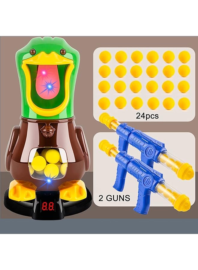 Beauenty Target Shooting Games Toy Guns For Kids Shooting Game Gifts For3 4 5 6 7 8 9 Year Old Kids Toy Guns With Air Pump Guns Party Toys With Lcd Score Record 24 Soft Foam Balls (A) - Image 3