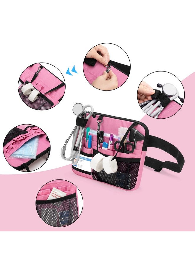 Damero Damero Nurse Fanny Pack with Medical Gear Pockets, Nurse Waist Pouch Nurse Tool Belt with Tape Holder for Stethoscopes, Bandage Scissors and Other Medical Supplies, Pink  - Image 2