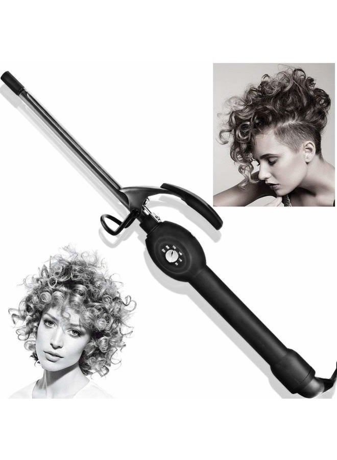 BLUETOP 9mm Ceramic Mini Hair Curler for Short Hair, Tight Curls Curling Iron, PTC Heating, Adjustable Temperature, Fast Heating, LCD Digital Display, Travel Size, Dual Voltage, 3/8 Inch, Unisex - Image 1