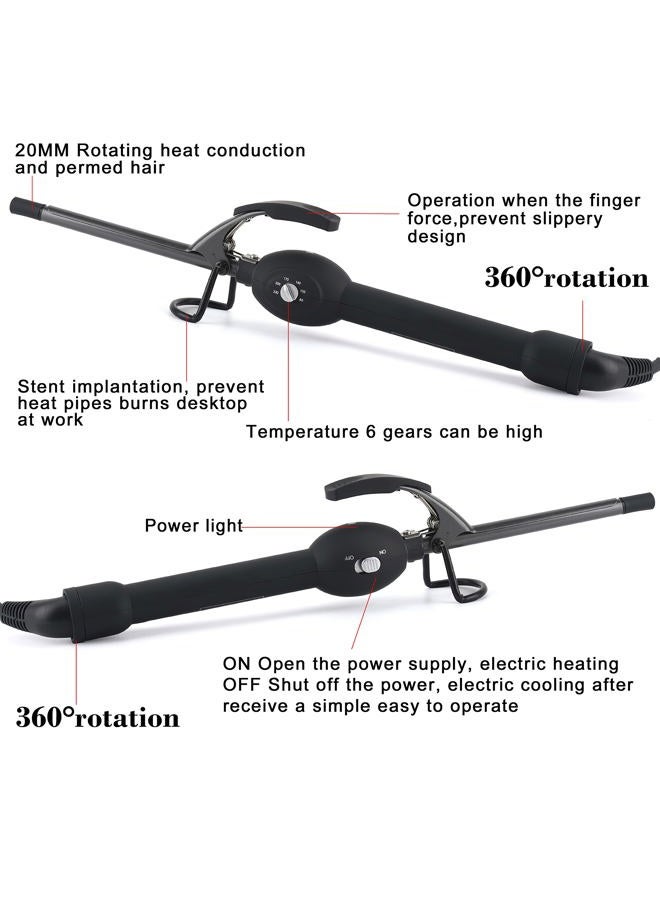 BLUETOP 9mm Ceramic Mini Hair Curler for Short Hair, Tight Curls Curling Iron, PTC Heating, Adjustable Temperature, Fast Heating, LCD Digital Display, Travel Size, Dual Voltage, 3/8 Inch, Unisex - Image 5